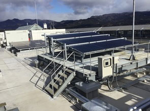 Solar thermal panels, direct current power supply system 
